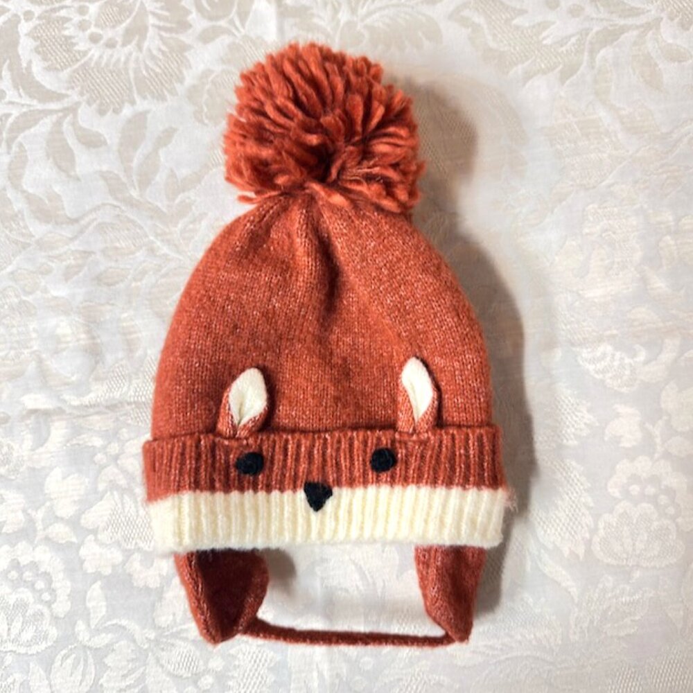 Toddler Fox beanie Child warm hat with ears